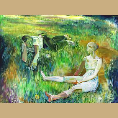 La récolte des pommes <p>Huile sur toile, cm 180 x 240<br class='autobr' />
2016</p>