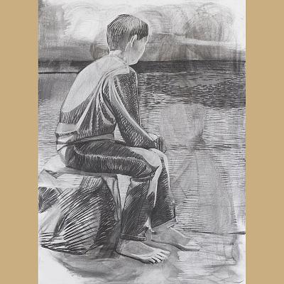 Anti-romantique <p>fusain sur papier, cm 150 x 110<br class='autobr' />
2019</p>