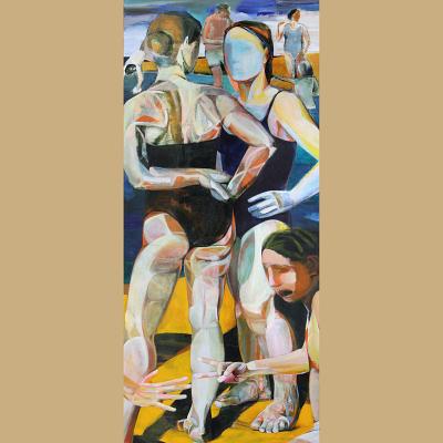 ciseaux mange papier <p>Acrylique sur toile, cm 147 x 65<br class='autobr' />
2017</p>