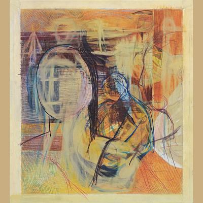 Pensées croisées <p>Crayons colorés sur papier, cm 5O x 40<br class='autobr' />
2018</p>